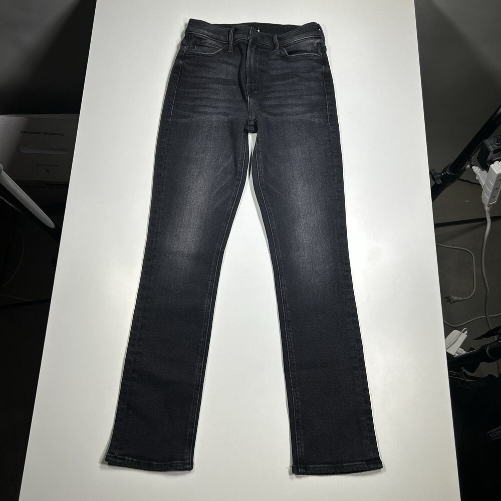MOTHER The Mid Rise Dazzler Flood Jeans Women’s 24x27 Black Gray Designer Denim